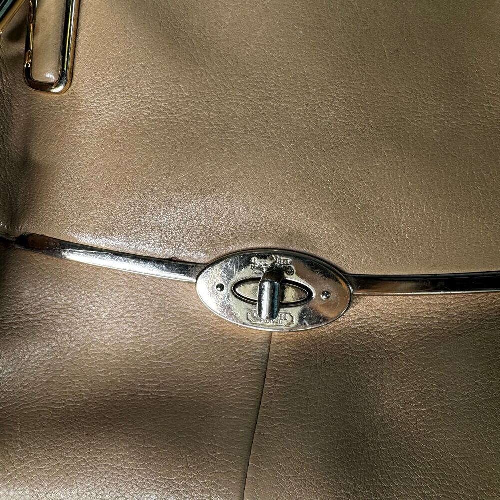 Coach Madison 25169 East West Front Flap Turnlock Satchel Camel & Pink (READ) - Picture 12 of 16